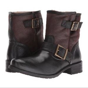 NEW Trask Brenna Genuine Shearling Lined Moto Boot